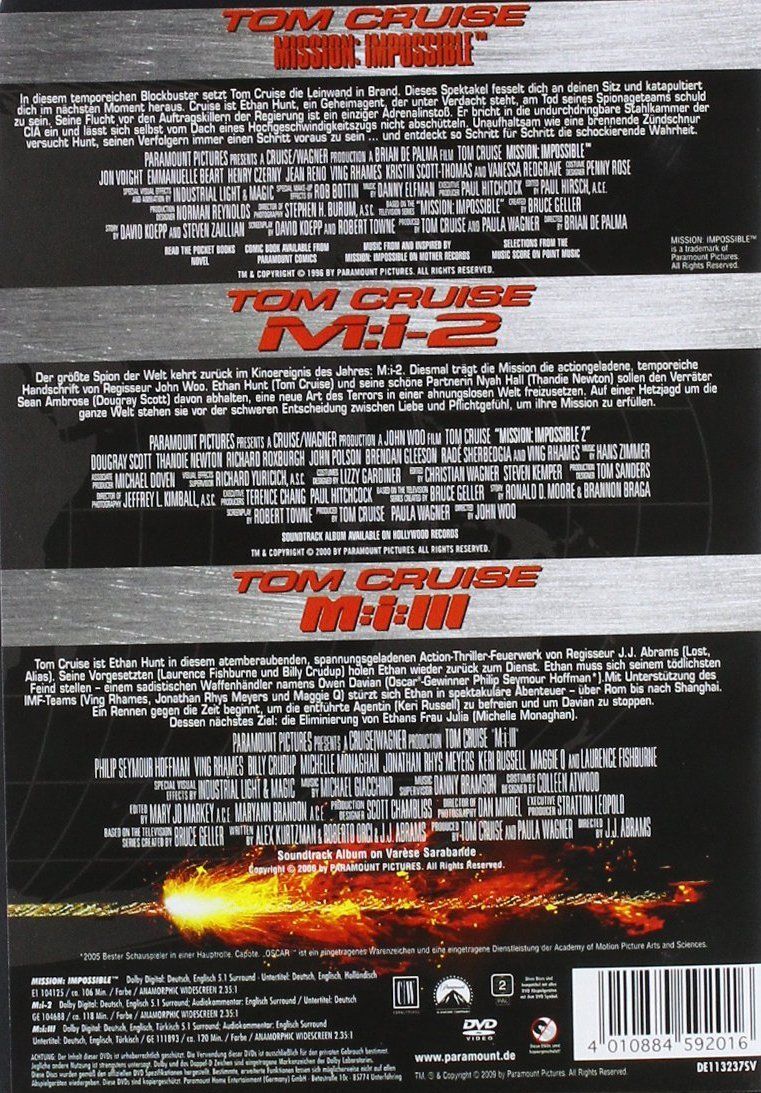 Alle DVDs: DVD - Mission : Impossible - Trilogy - Steelbook – Neu und originalverpackt aus Dübendorf von 13geister 1