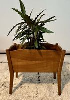 Holz-Blumenständer mit Herz, Vintage Blumenbank