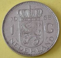 1 Gulden Münze - Königin Juliana - Niederlande 1968