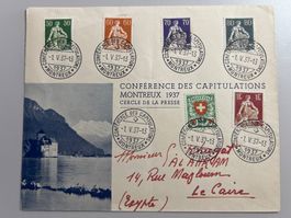 1937 Confer. d. Capitu. Montreux selte hohe Frankatur