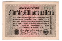Deutschland, Inflationszeit um 1923, 50 Millionen Mark Note