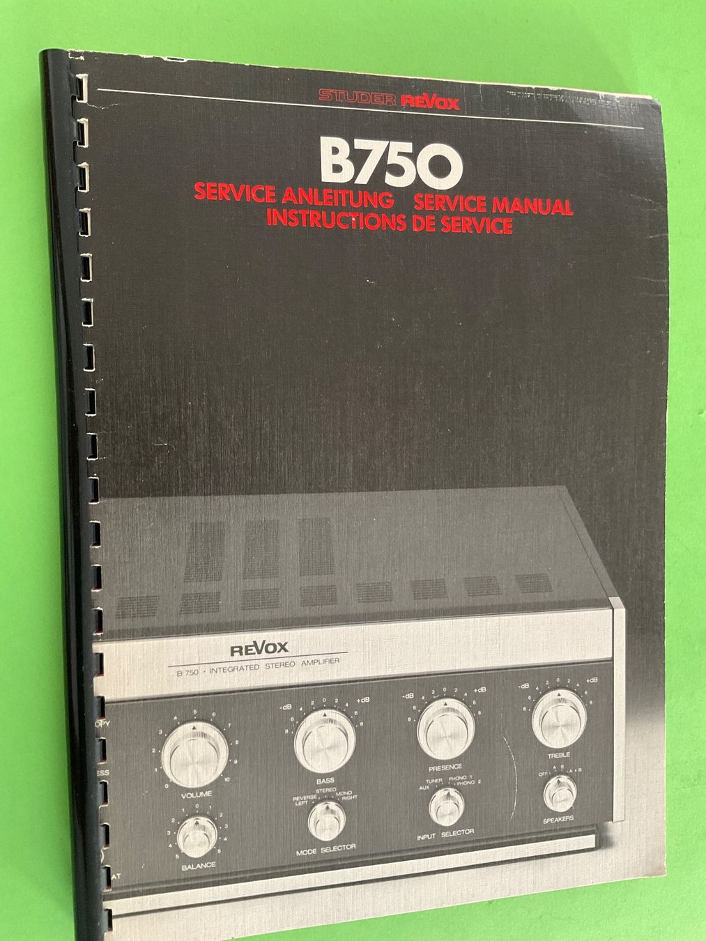 Revox Amplificatori: ReVox B 750 Serviceanleitung D, E, F – Usato da Langenthal venduto da RronJora