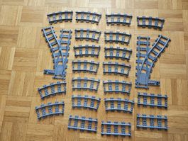 lego rails train 1× 53407 1× 53404 16×53400 et 4×53401
