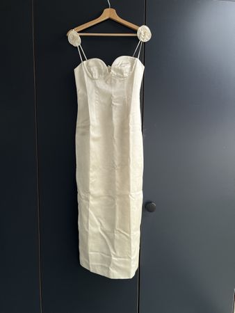 Robe longue blanche satinée Miss Rosier S