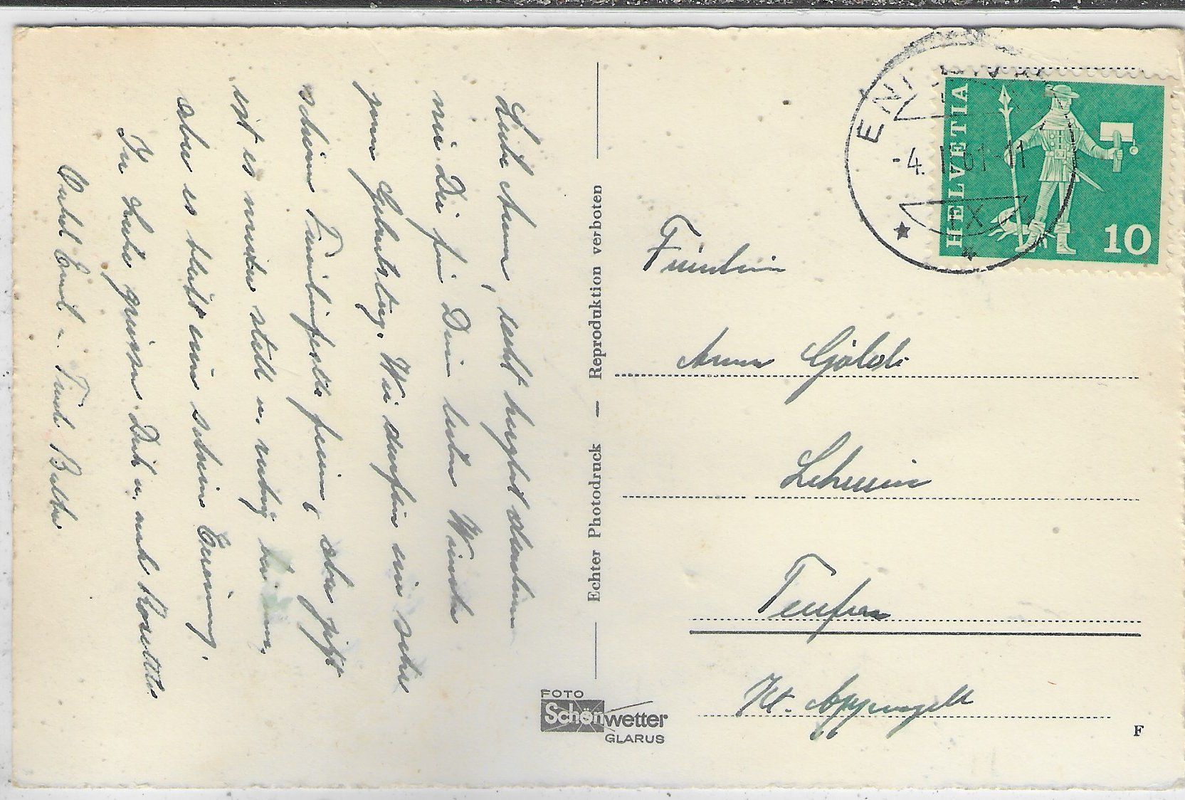 Cartoline postali: Ennenda - Generalansicht – Usato da Ettingen venduto da Kartenplanet 1