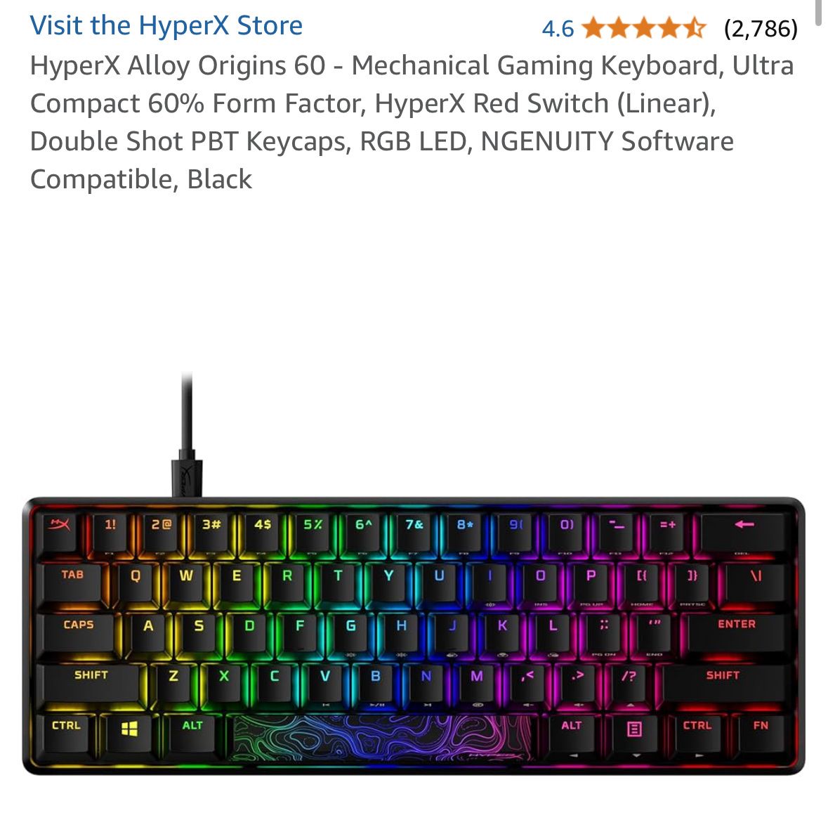 Hyperx Tastiere: HyperX Alloy Origins 60% + HyperX Pudding Keycaps – Nuovo (secondo la descrizione) da St. Gallen venduto da SYu_1122 1