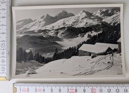 Alte Winter Postkarte: Abfahrt von M. Murail bei Alp Murail