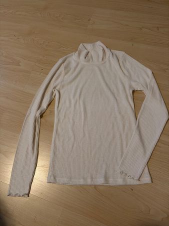 Abercrombie and Fitch Rollkragenpullover Feinripp Cremeweiss