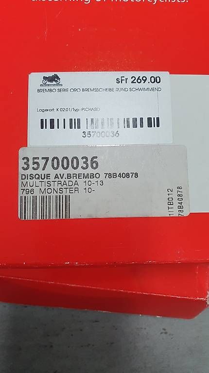 Ducati Tutti i ricambio per moto: Brembo Bremsscheibe Ducati – Usato da Widnau venduto da Staedler2 2