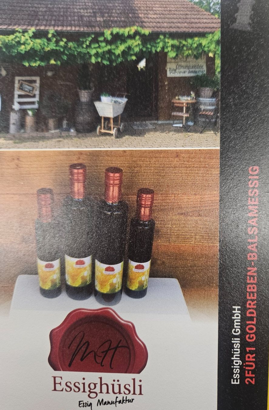 Gutscheine: Gratis Balsamessig Essighüsli Bremgarten – Neu und originalverpackt aus Uezwil von Jasmin_