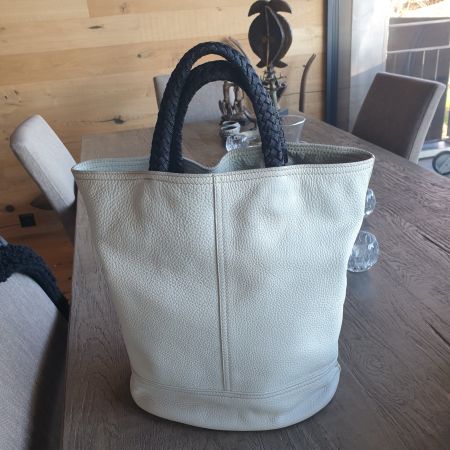 🐸 PRADA TRAUMSTÜCK - LEDER SHOPPER HENKELTASCHE WEISS