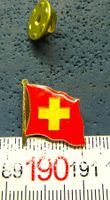 SCHWEIZER FAHNE SCHMUCK-PIN GOLDIG GLASIERT