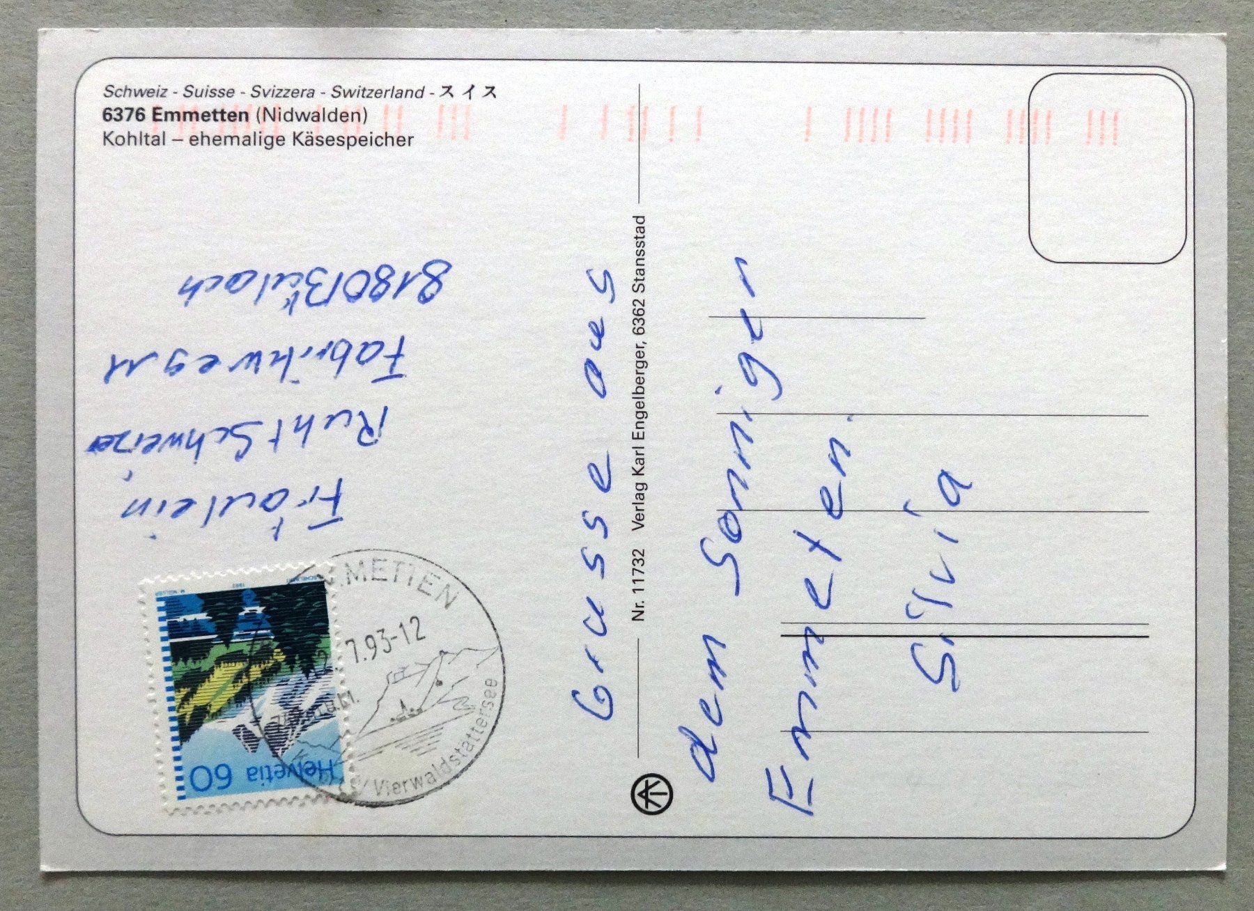 Cartoline postali: Emmetten (NW) – Usato da Fétigny venduto da Billy2miny 1