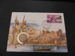 Münzbrief - 1987 - Oman 50 Baisa 1986