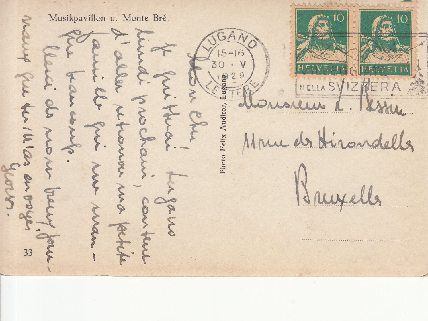 Cartoline postali: Lugano 1929 – Usato da Bürglen TG venduto da StampGraf 1