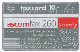 10.- ascomfax 260 security - seltene Firmen Taxcard
