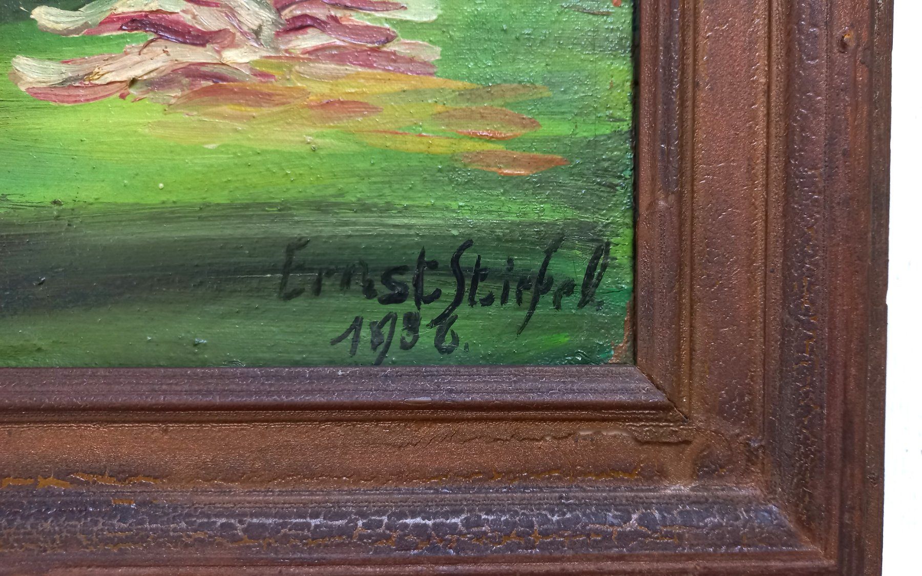 Dipinti: Grosses Gemälde von Ernst Stiefel, datiert 1936 – Usato da Bévilard venduto da Orscha 2