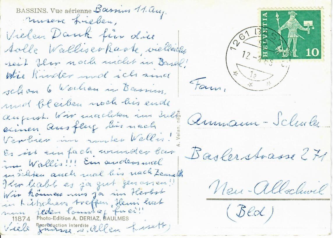 Cartoline postali: Flugaufnahme - Bassins – Usato da Hochdorf venduto da Ziegel-16 1