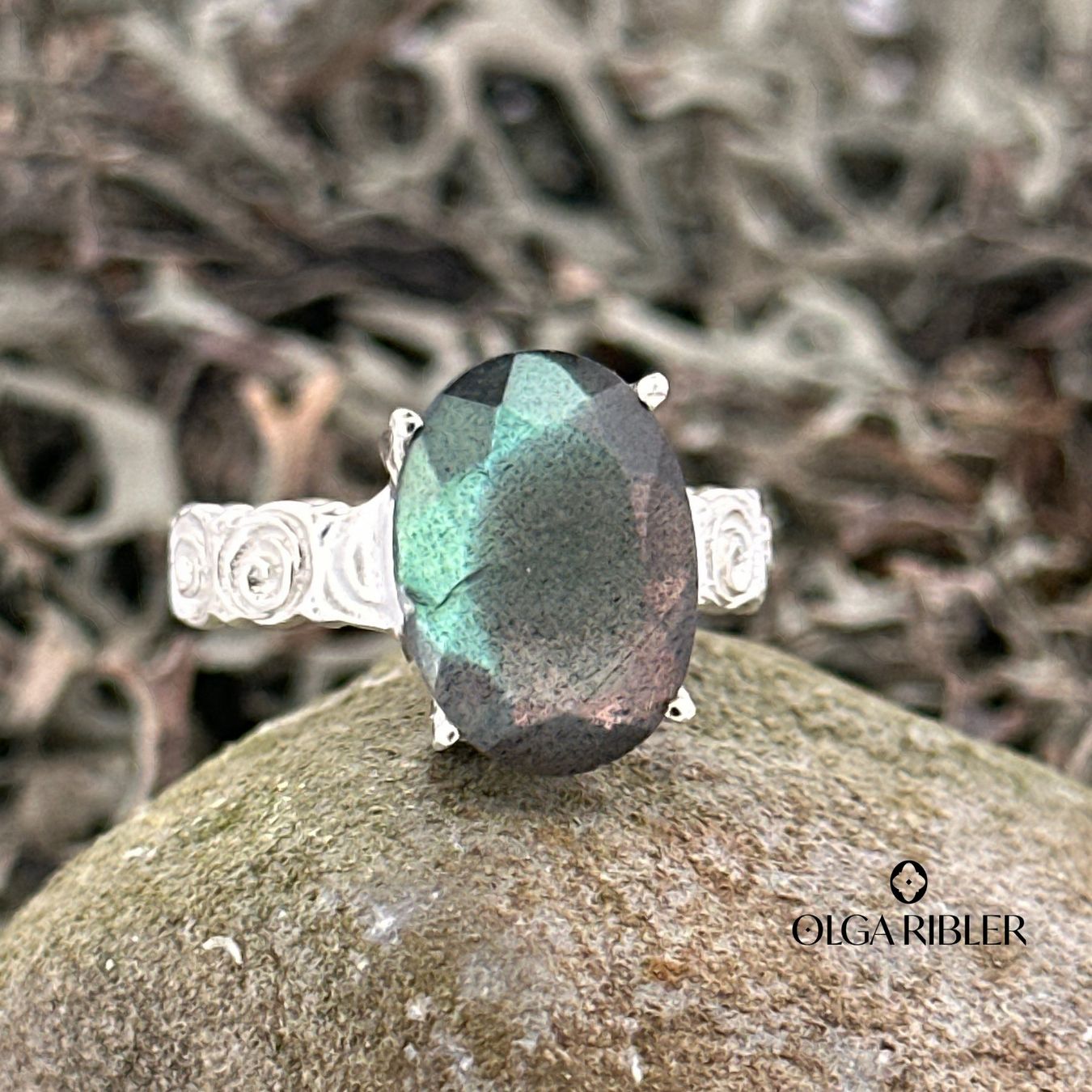 Olga Ribler Anelli: Unikate Silber Ring 925 mit Labradorite Grösse 58 – Nuovo (secondo la descrizione) da Luzern venduto da Schmuckoutlet 3