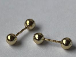 Gold Ball Stud Earrings Set, Minimalist Style Jewelry.