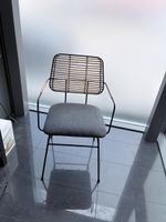 Chair in metal and bamboo