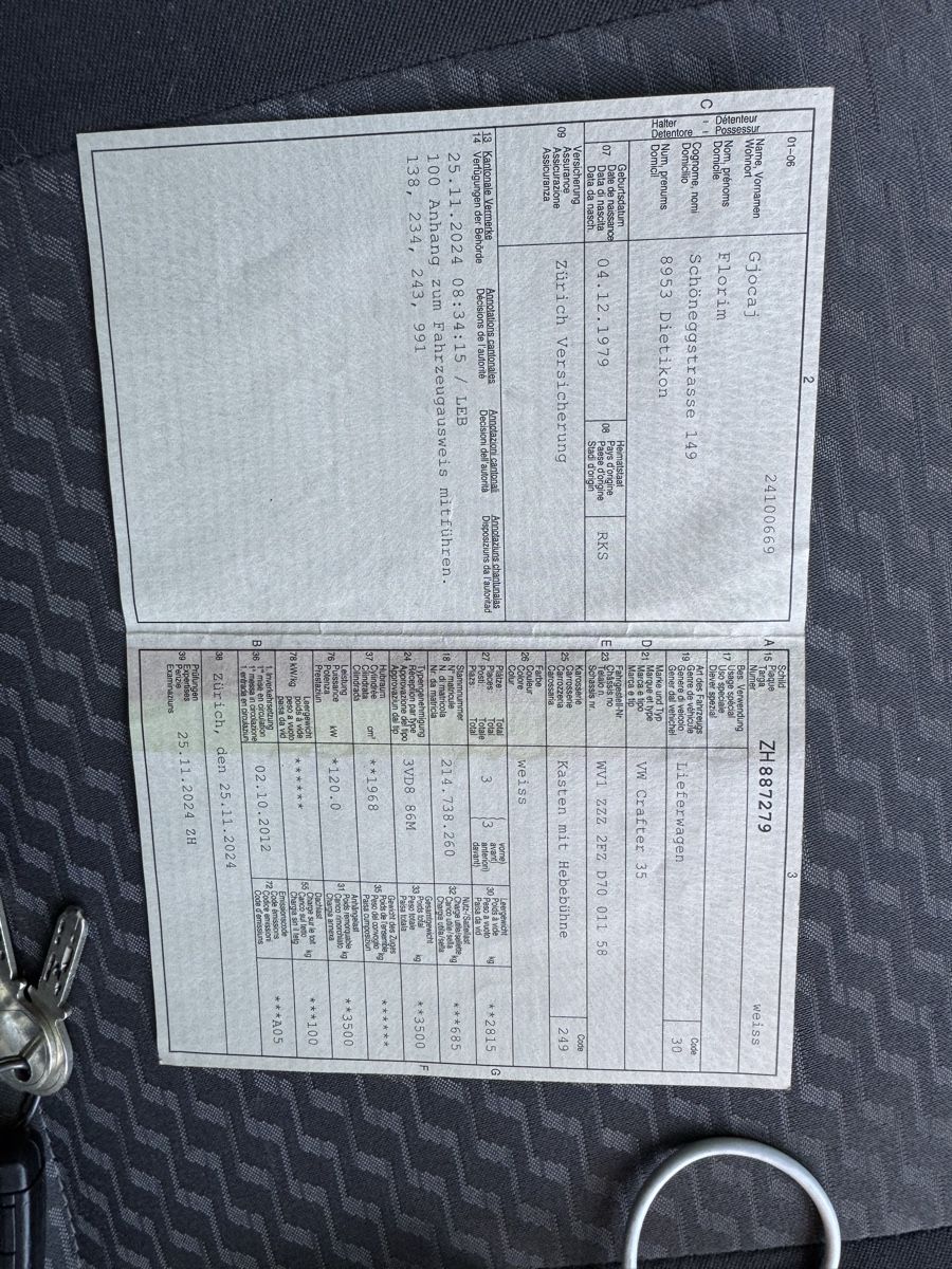 Nutzfahrzeuge: VW Crafter – Gebraucht aus Dietikon von florim22 9