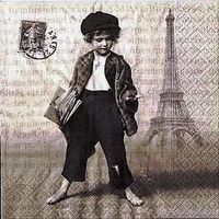 2 Serviette Vintage  Newspeper Boy