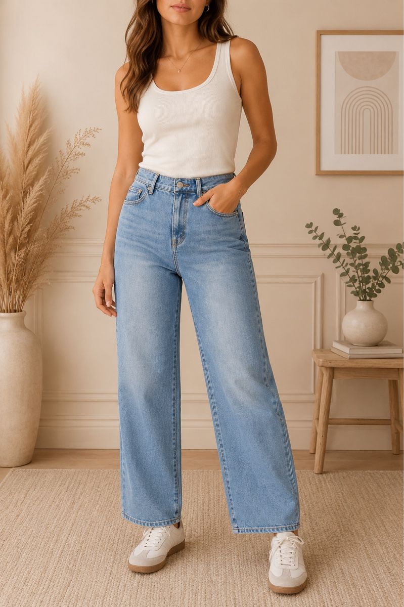 Jeans: JEAN LARGE BLEU CLAIR – Nuovo (secondo la descrizione) da Lausanne venduto da KeNaChic
