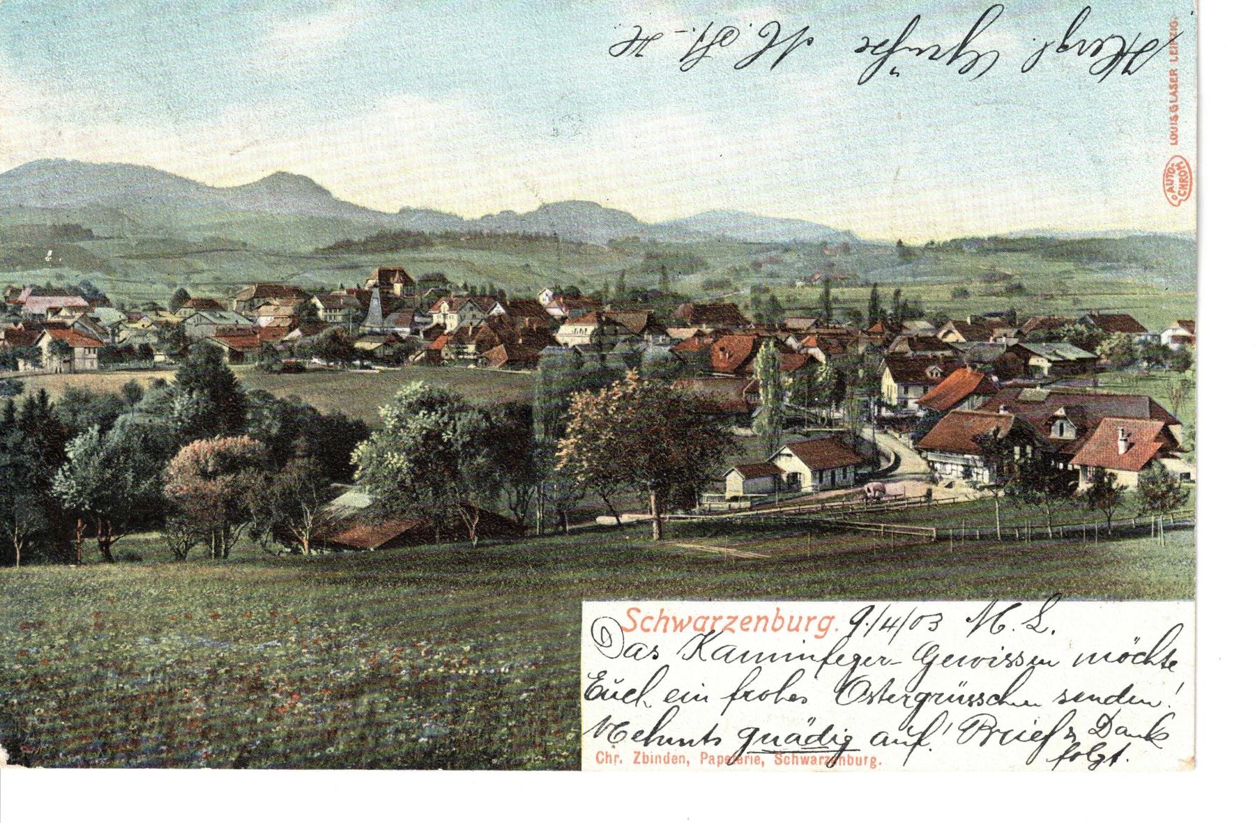 Cartoline postali: AK Schwarzenburg1903 – Usato da Bottmingen venduto da Golferin