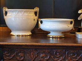 2 Gilde Handwerk Cachepots Art Déco Stil Gold