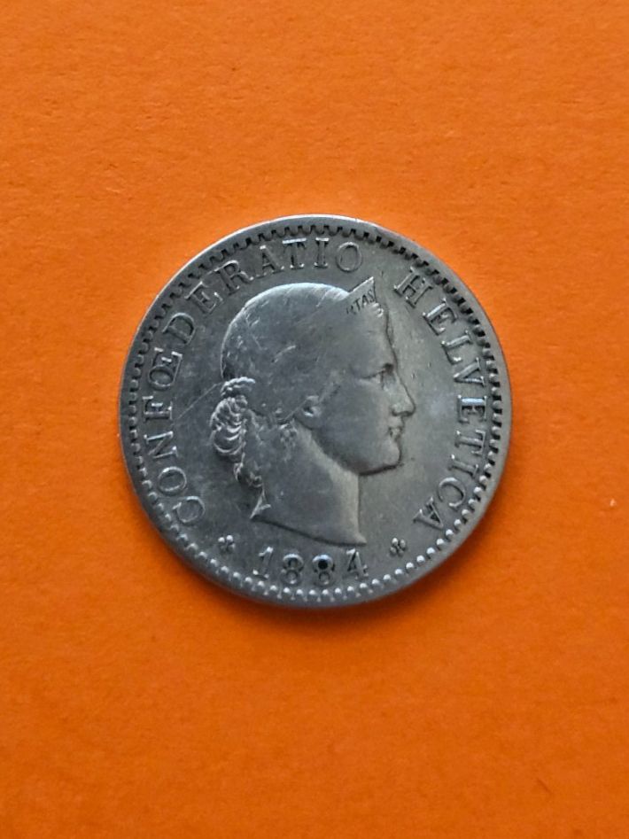 Toutes les monnaies: 20 Rappen 1884 s – D'occasion à Hinwil par Bell1894