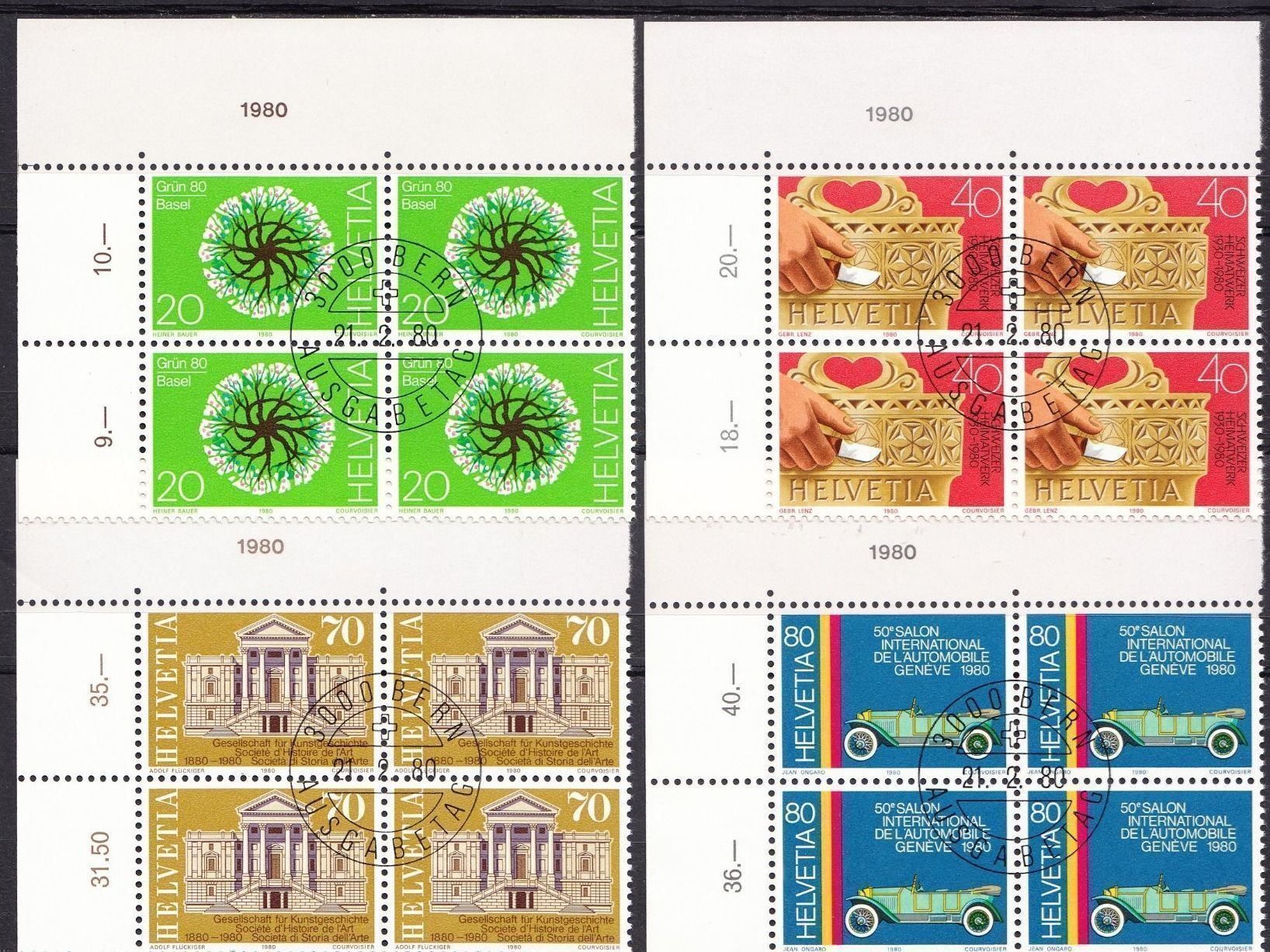 Tutti i francobolli: SBK 636 - 639 4er Block mit ET – Usato da Bürglen TG venduto da StampGraf