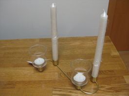Schöner Kerzenständer mit 2 Glaseinsätzen