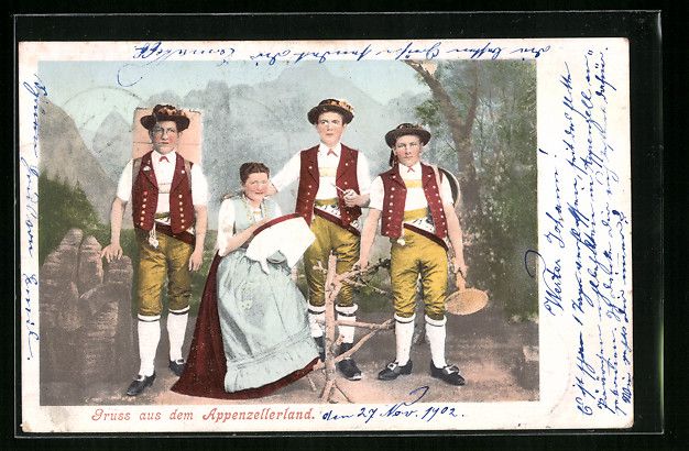 Cartes postales: Appenzellerland, Dame mit Stickrahmen, T – D'occasion à Berlin par bartko-reher