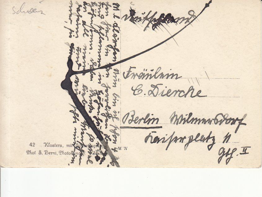 Cartoline postali: Klosters ca. 1930 – Usato da Bürglen TG venduto da StampGraf 1