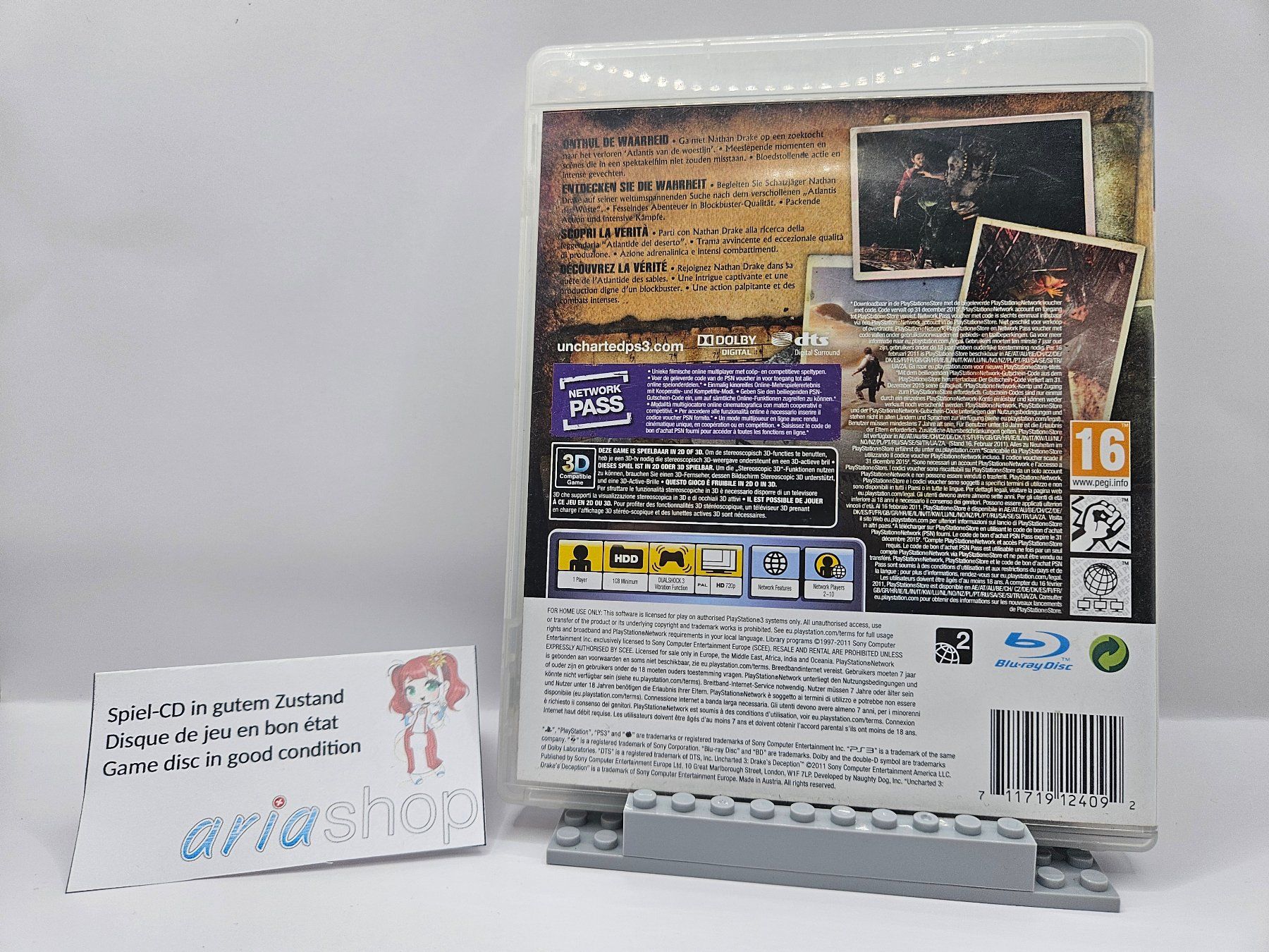 Sony Giochi: Uncharted 3 Drake's Deception PS3 DE / FR / EN CIB – Usato da Hauterive NE venduto da ariashopch 1