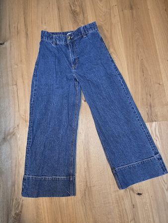 Pantalon en jean H&M bleu coupe large taille 38