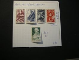 1949, FRANCE Mi NR. ab 834-37 SATZ, 838 POSTFRISCH/falz*
