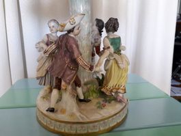 Lampe mit Meissen Porzellan Gruppe