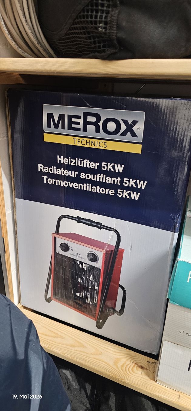Radiatori: Merox Heizlüfter 5kW, NEU – Nuovo e nell'imballaggio originale da Hinwil venduto da boulevard88