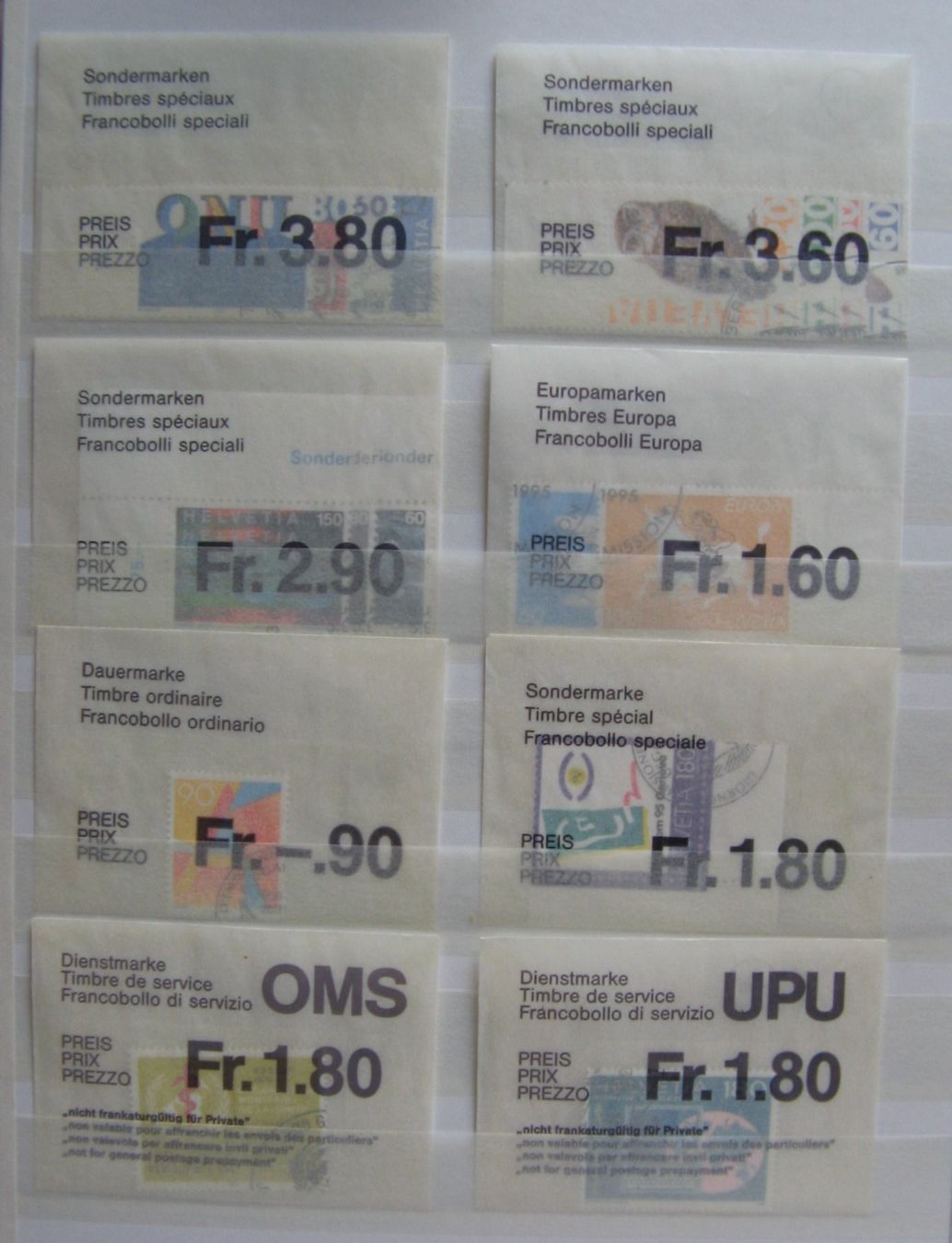 Tutti i francobolli: 1991 - 1995 Sätze mit Ersttagsstempel – Nuovo e nell'imballaggio originale da Frauenfeld venduto da Interessent1 3