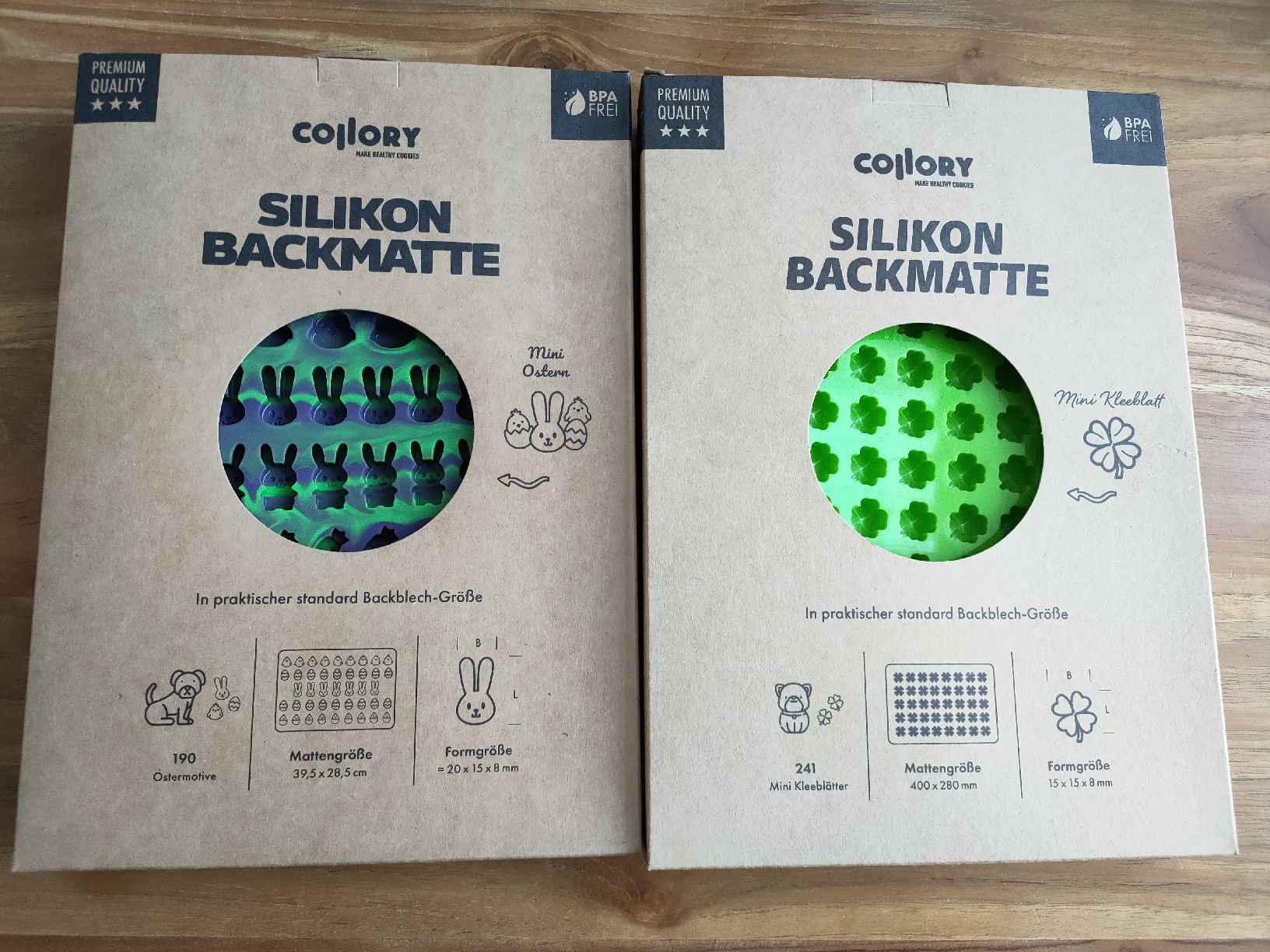 Teglie da forno: Collory Silikon Backmatten Set Osterhasen Kleeblatt neu – Nuovo e nell'imballaggio originale da Flaach venduto da Bobby777