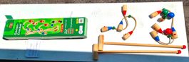 Garten-Croquet 10-teilig Holz neuwertig