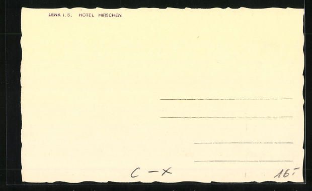 Cartoline postali: AK Lenk i. S., Hotel Hirschen – Usato da Berlin venduto da bartko-reher 1
