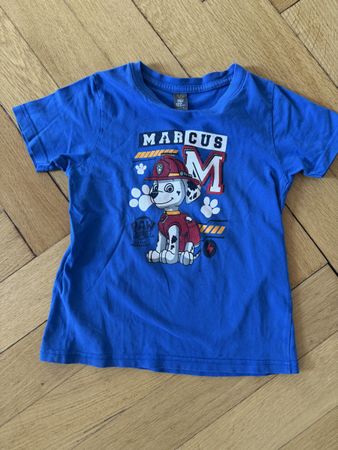 Paw Patrol T-Shirt, Gr. 116/122, blau, cooler Print!