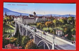 AK KORNHAUSBRÜCKE TRAM KUTSCHE BERN MEGGEN LUZERN 1917