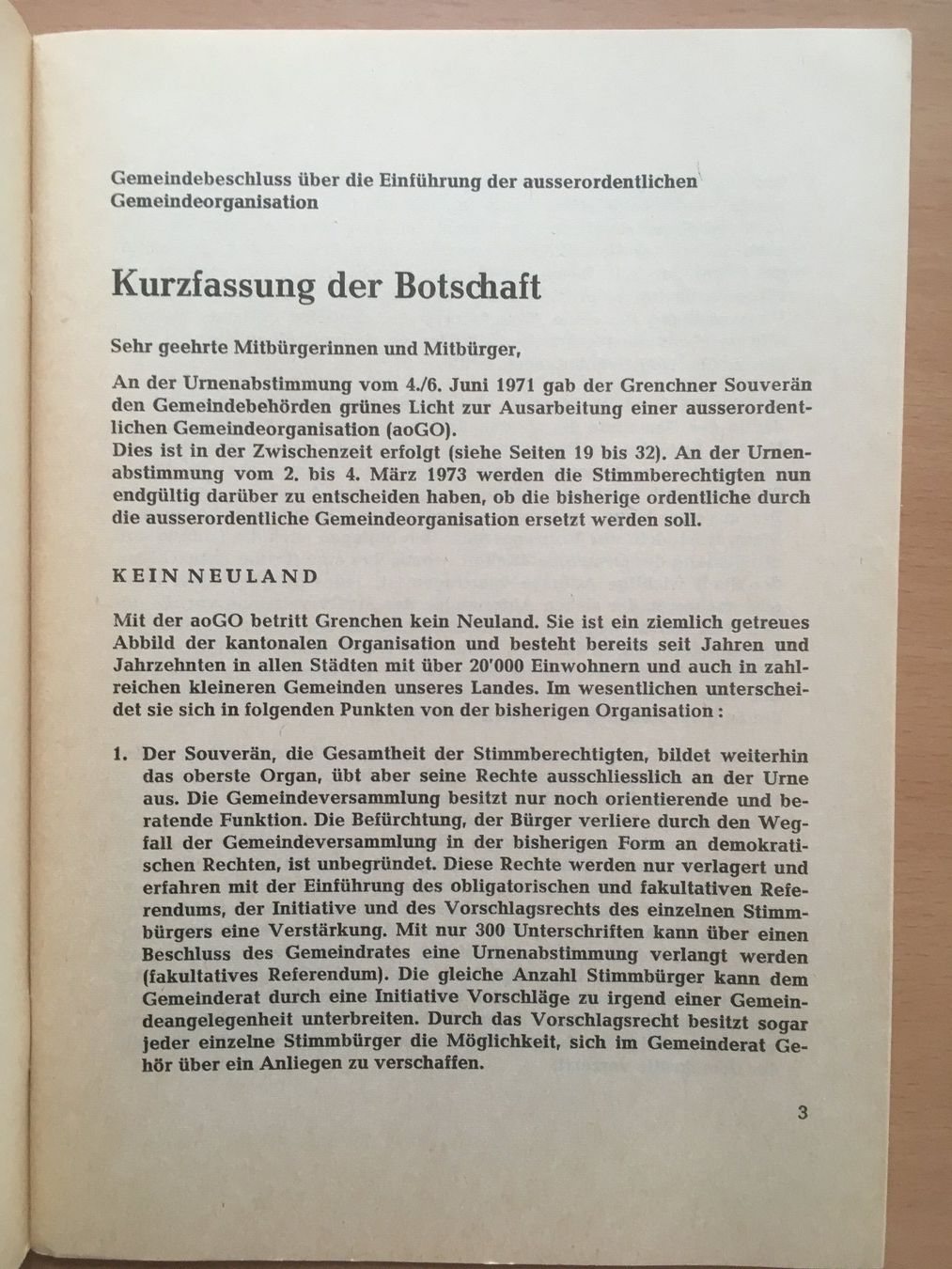Libri: Totalrevision Gemeindeordnung Stadt Grenchen (1973) – Usato da Grenchen venduto da Kogi7 1