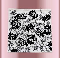 Schicker Kissenbezug, schwarz/weiss, Blumenmuster