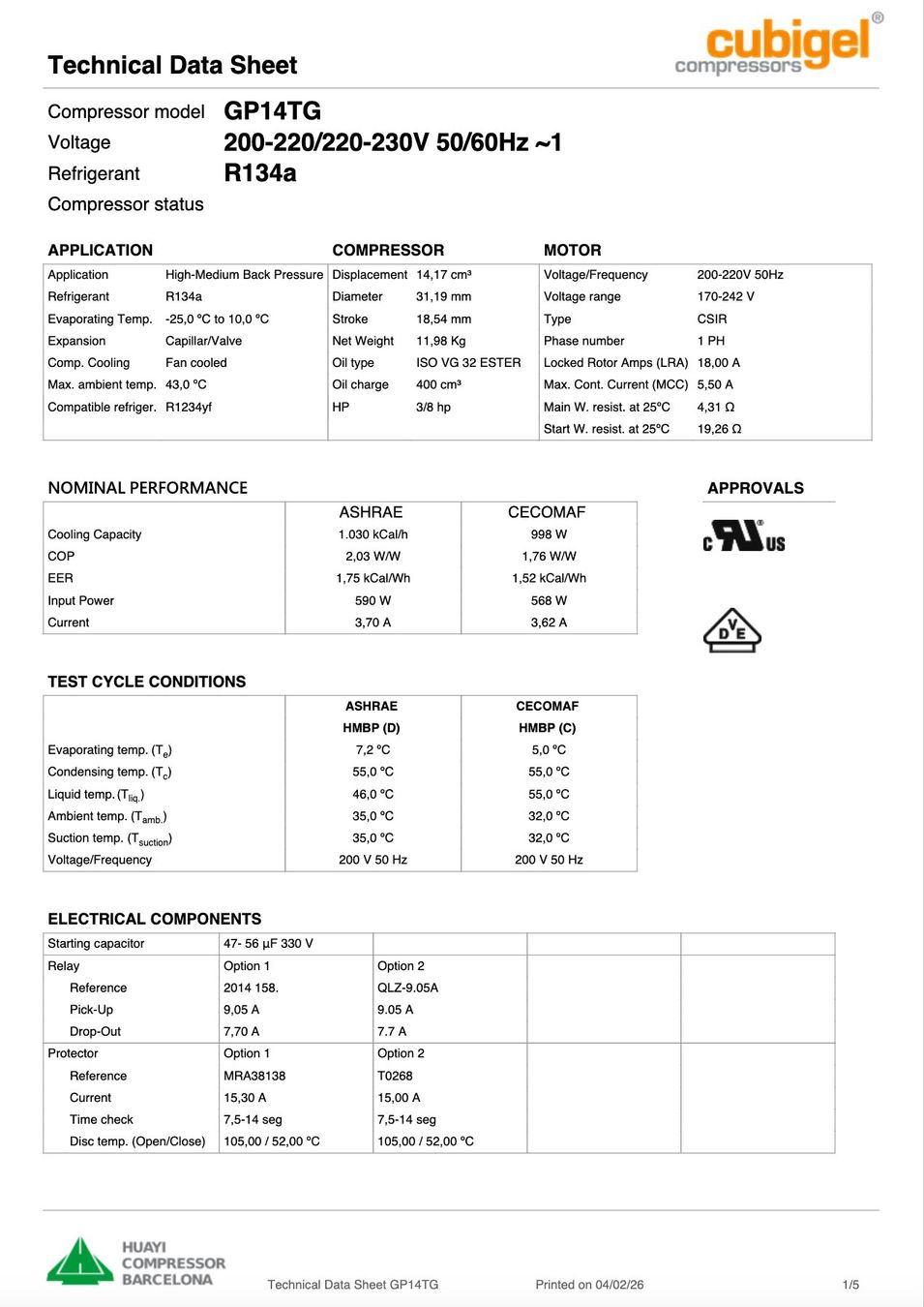 Kompressoren: Kältemittel- Kompressor CUBIGEL GP14TG – Neu (gemäss Beschreibung) aus Däniken SO von _Pharao_ 4