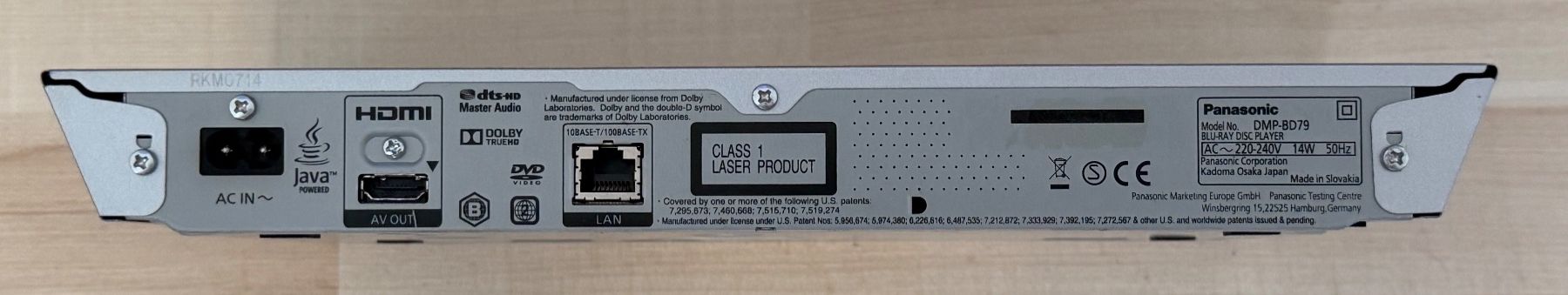 Panasonic Sistemi audio & multimediali: Blu-ray Player Panasonic DMP-BD79 mit Fernbedienung – Usato da Altstätten SG venduto da sheamus 3